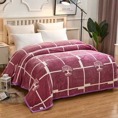 跨境專供雲貂絨毛毯加厚300克金貂絨空調毯禮品毯廠家直銷批發