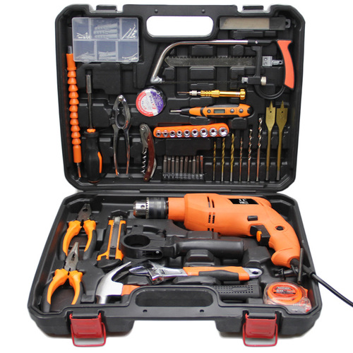 Dongji Hardware Tool Box Set Hand Electric Drill Set Household Carpentry Electrician Repair Tools Hand Tool Set