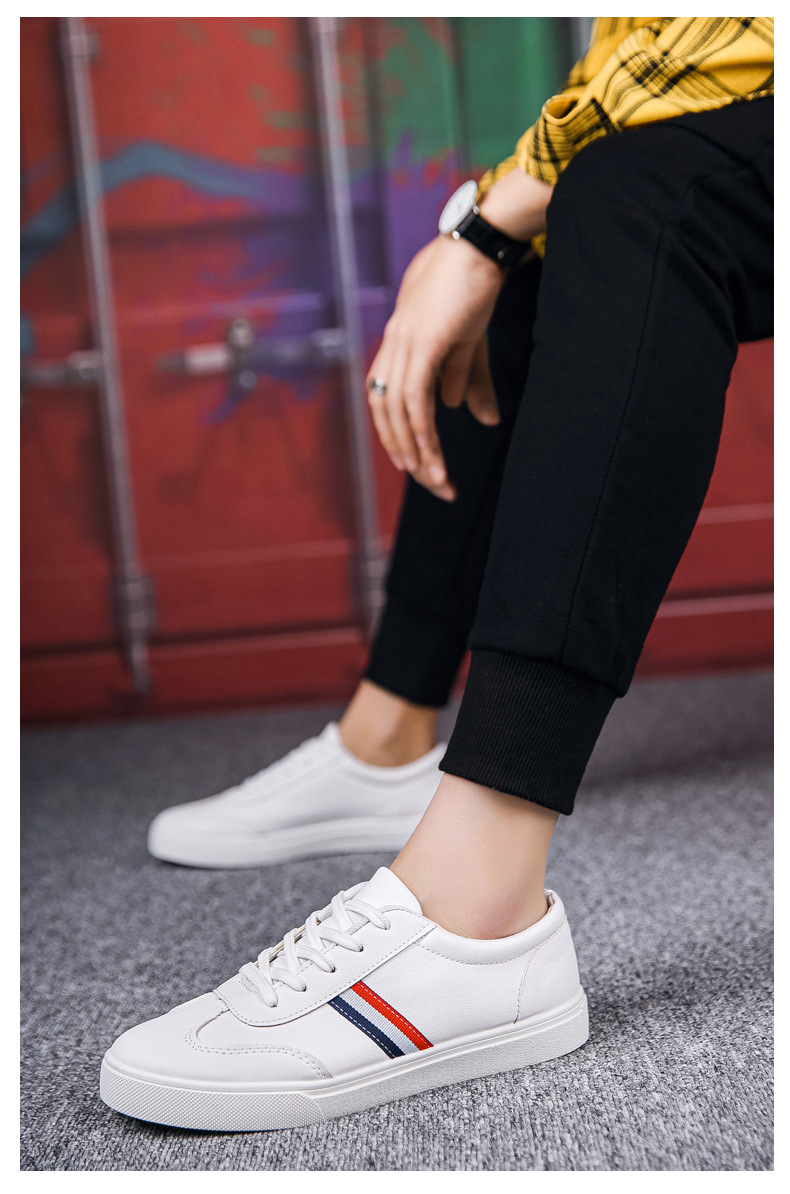Baskets décontractées blanches homme chaussures basses tendance_voghion.com