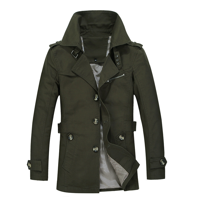 Trench coat, long cotton jacket, Amazon, mid-length, plus size
