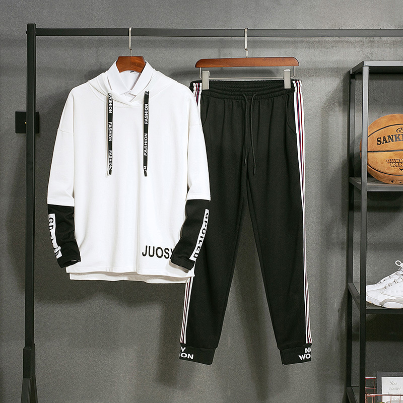 285-6771休闲运动套装男女情侣款卫衣外套长裤长袖春秋三件套|ms