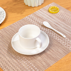 North European Silver Rose Gold Tablecloth PVC Material Insulating Pad Anti-slip Western Restaurant Knife Fork Plate Cloth Mat Wholesale