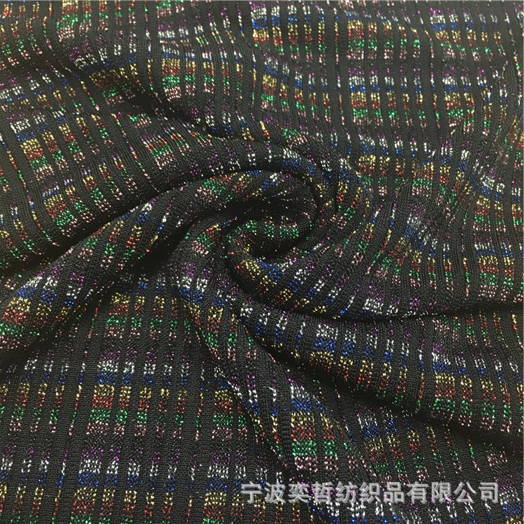 厂家 供应尼龙金属丝双面布 彩丝双面布 针织时尚女装面料