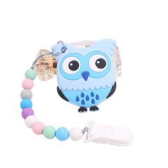 Baby owl tooth gum pacifier chain set, baby silicone pacifier clip biting fun, anti-drop chain new design