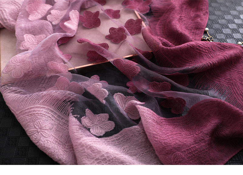 140g Weight Silk Scarf Classification Daily, Street Occasion Polyester Material Flower Pattern Summer Season Women's Gender Elegant Style Women's Elegant Flower Polyester Silk Scarf 23