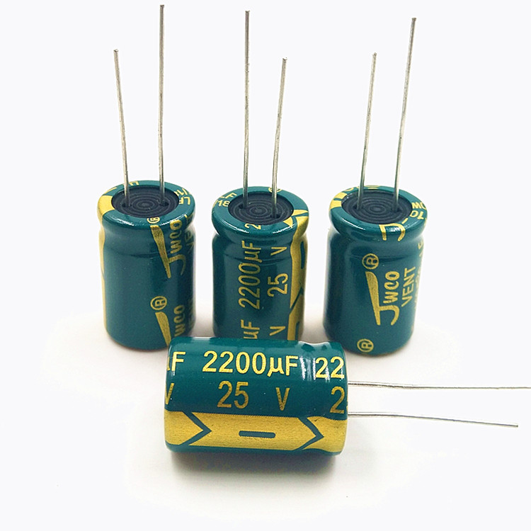 jwco金维诚 绿金高频低阻长寿命 25V2200UF 插件电解电容生产厂家