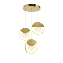 北歐現代金屬圓形吊燈個性創意簡約設計展廳客廳吧台卧室床頭吊燈