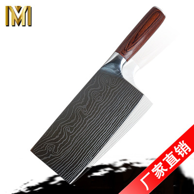 厂家直销刀具  德国4116 5CR15    430钢头彩木手柄厨房菜刀|ms