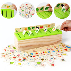 Direct Manufacturer Sales Wooden Children's Shape Matching Knowledge Classification Box Digital Fruit Pattern Classification Educational Toy