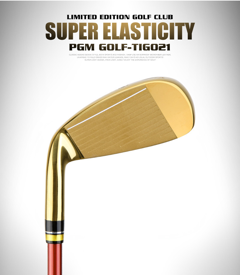 Gậy đánh golf nam số 7 bộ gậy sắt thép gai thấp thiết kế PGM — MTG021 vàng S cấp 7, MTG021 Vàng R cấp 7, MTG021 SR Vàng cấp 7, MTG021 Vàng N.S.PRO 950 thanh thép S cấp 7 chi tiết 10