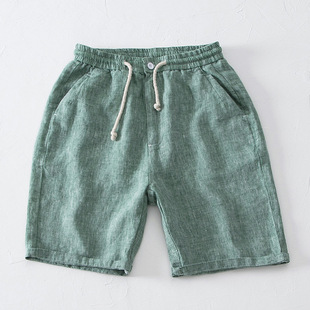 Men's Summer Thin Loose Tapered Straight-Leg Elasier Mid-Pants Overwear Casual Linen Sweat Pants Sports Shorts