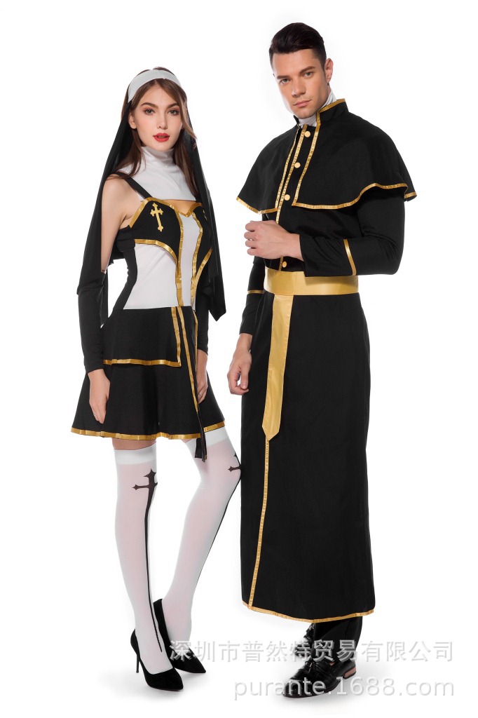 万圣节服装成人话剧万圣圣母玛利亚耶稣神父教父传教士修女衣服-阿里巴巴