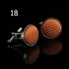 Men's cufflinks metal solid color cloth buckle buckle buckle round cufflink French cufflink customer can make it