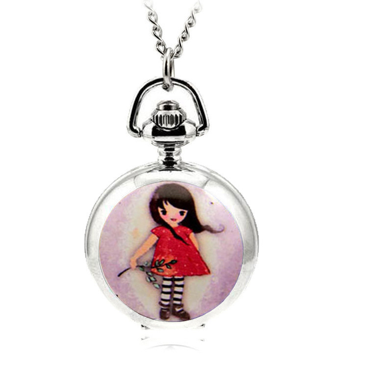 White Pocket Watch White Steel Enamel Watch Enamel Small Pocket Watch Necklace Pocket Watch with Mirror Inside Pocket Watch Little Girl Pocket Watch