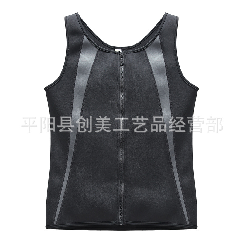 Body Shaping ropa Amazon europea y americana más tamaño de los hombres ropa deportiva fitness hombres cremallera chaleco vientre contratación corsé de la cintura