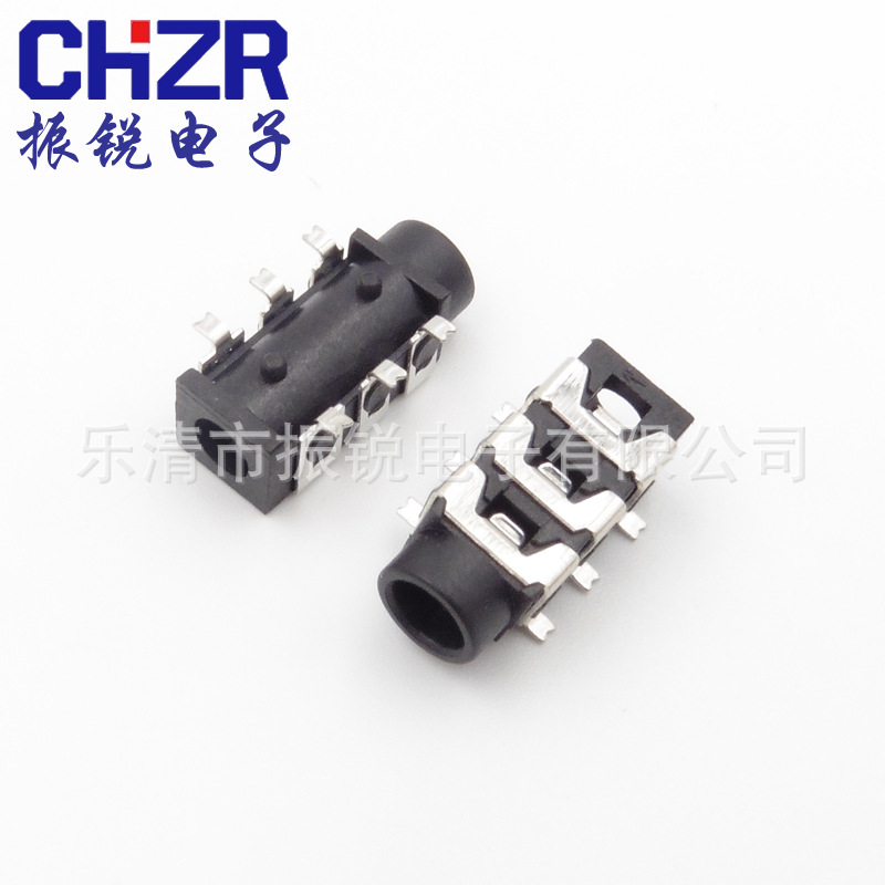 振锐厂销3.5母座PJ-313D耳机插座6脚贴片 3.5mm耳机孔母座 pj313d