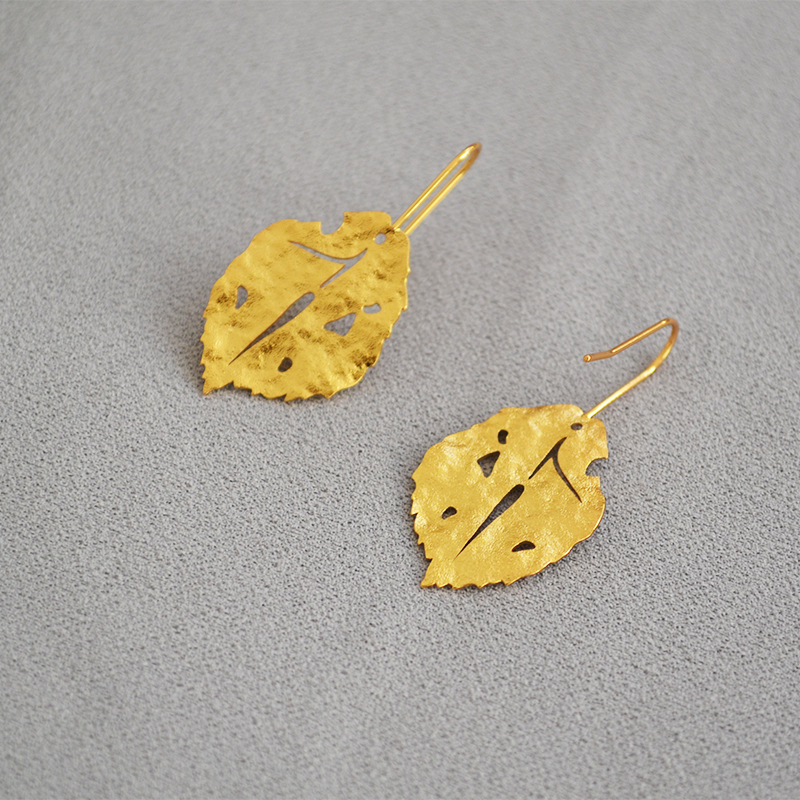 Elegant Retro Leaf Copper Plating Drop Earrings display picture 4