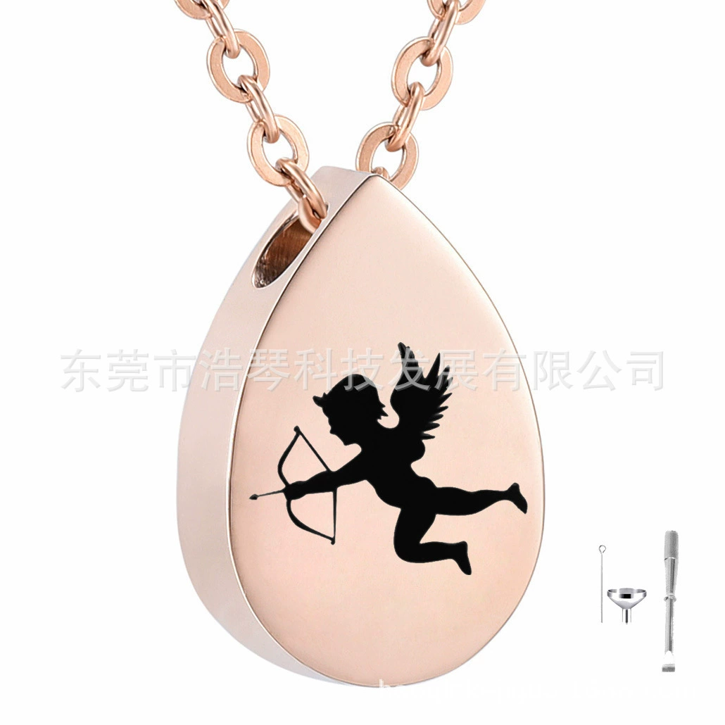 Фабрика прямой Pet пепел ожерелье розовое золото каплевидный сердце шкатулка памятный кулон благовония кулон