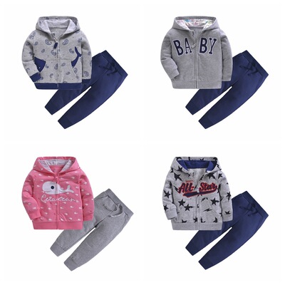 Manufactor Direct selling Infants Children's clothing men and women baby leisure time coat Two piece set Spring and autumn payment suit go out Athletic Wear