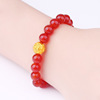 Agate bracelet suitable for men and women for beloved, golden rosary with round beads