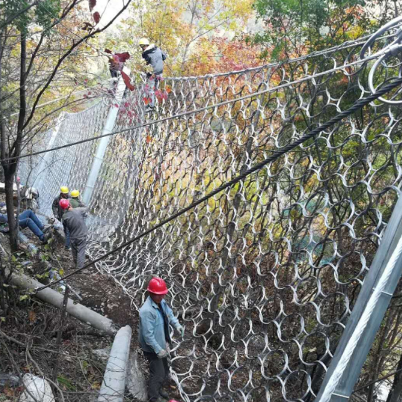 现货供应热镀锌钢丝网被动山体滑坡防护网 高柔性拦石防护网