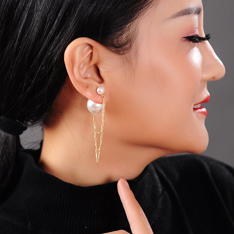 Multi-layer Fringed Earrings Fashion Korean Pearl Earrings Women Wholesales Fashion display picture 8