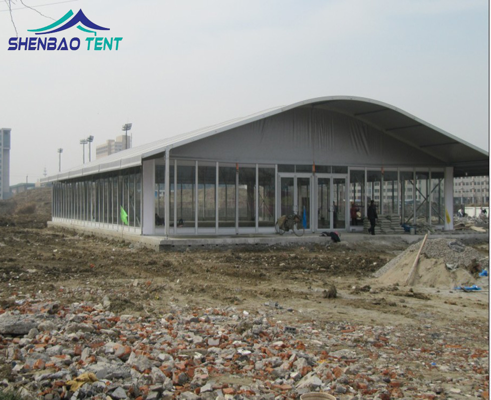 临时户外搭建铝合金弧形篷房 铝合金骨架玻璃墙美观欧式篷房