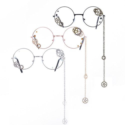 Comic show steampunk glasses frame lolita Harajuku style dark retro gay JK gear peripherals