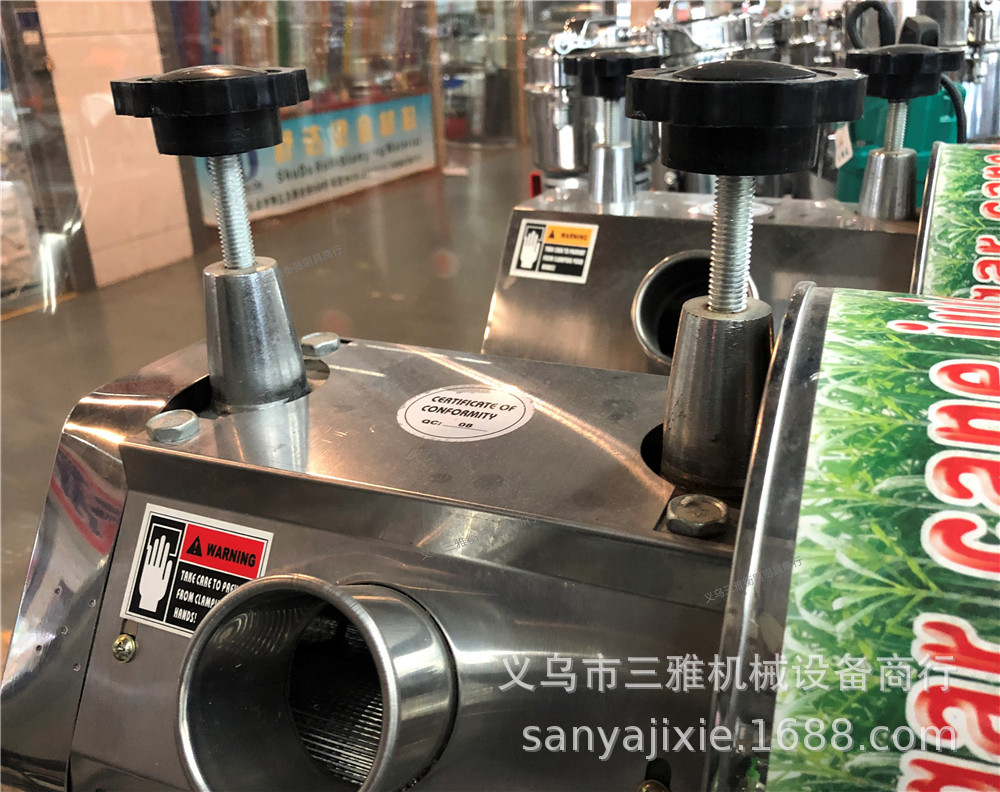 鲨鱼SY-250商用大不锈钢手摇甘蔗榨汁机 餐饮业饭店酒店可适用详情13