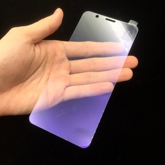 適用vivo S15E抗藍光手機鋼化膜Y77 Y33S iQOONEO7透明紫光全屏膜