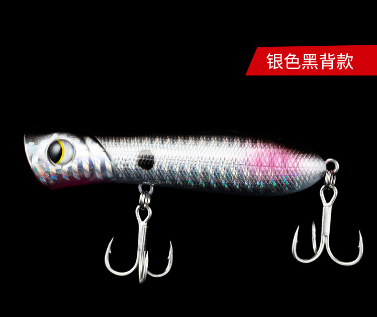 2 Pcs Popper Fishing Lures Hard Baits Bass Trout Fresh Water Fishing Lure