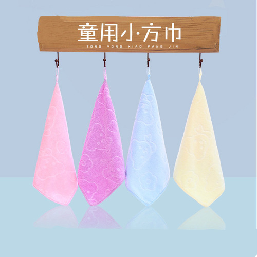 Superfine Fiber Towel 25X25 Soft Floral Gift Towel Kindergarten Small Square Towel Wholesale