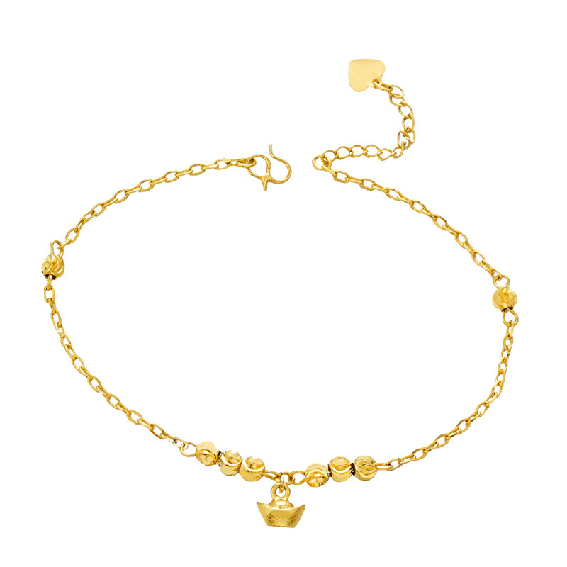 Fábrica directa transfronteriza lingote de oro playa tobillera verano vintage cuentas tobillera de mujer al por mayor