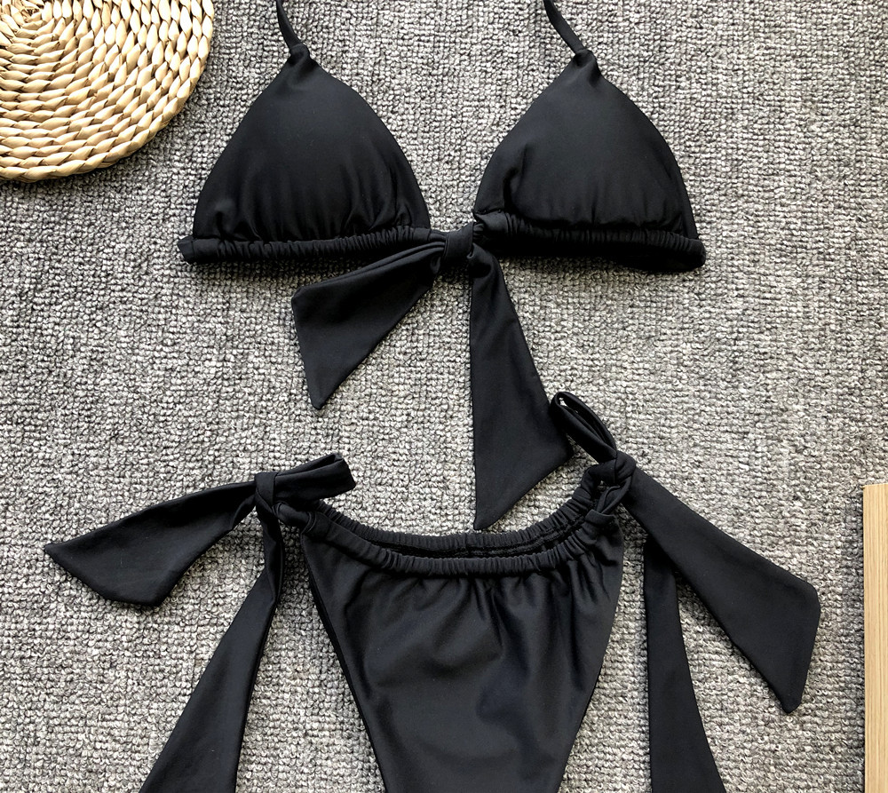  simple bikini solid color split swimsuit ladies hot swimwear NSDA1211