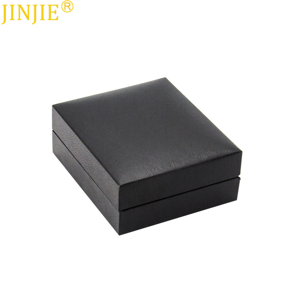 高档正方形袖扣盒 黑色塑料贴纸包装饰品盒批发 cufflinks box