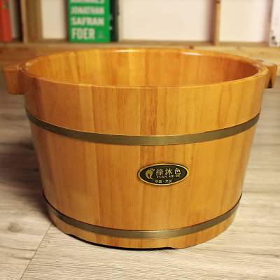 25 oak Flat bottom Foot bath gift gift health preservation household Foot bath Cask Tubs Foot bath Manufactor One piece On behalf of