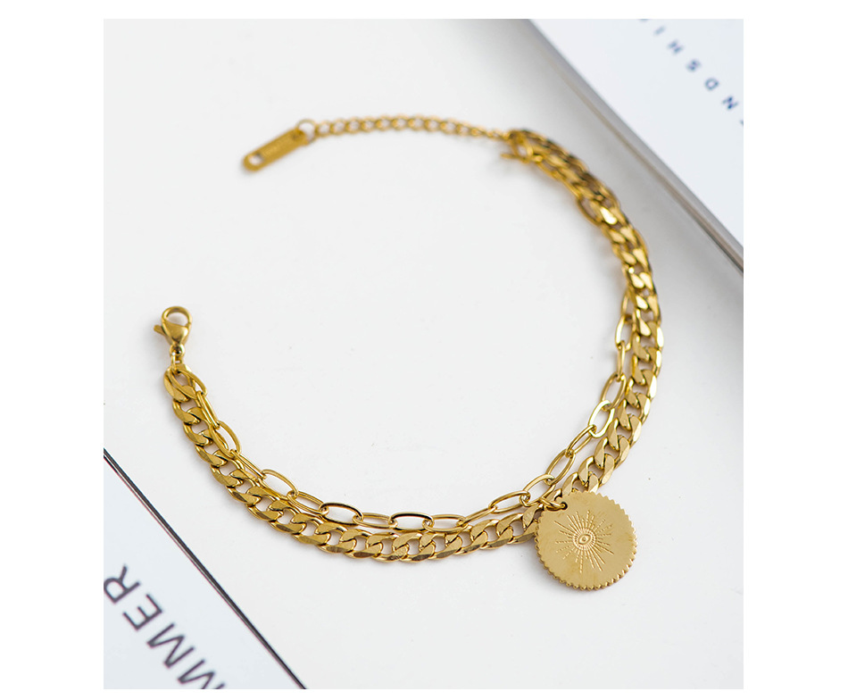 304 Stainless Steel Pendant Material No Inlaid Inlay Material Fashion Geometric 304 Stainless Steel No Inlaid Bracelets In Bulk