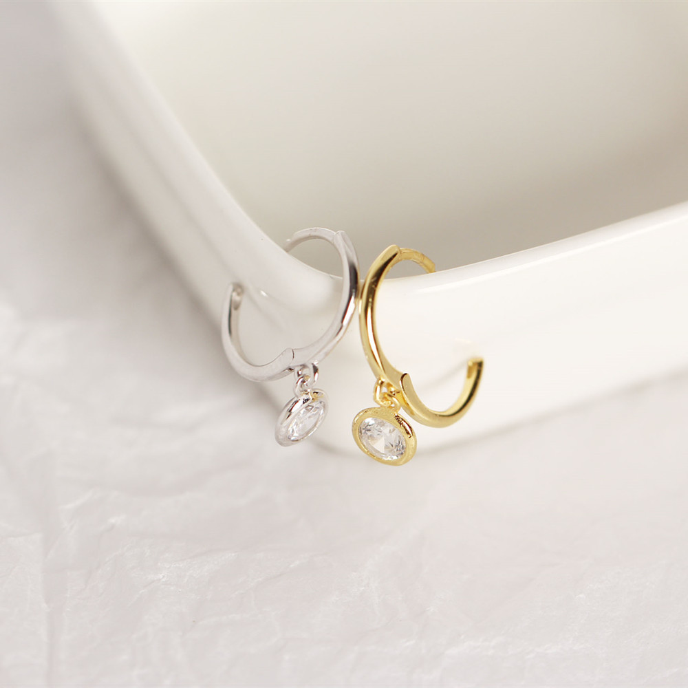Geometric Fashion 925 Sterling Silver Gem Plating Earrings display picture 4