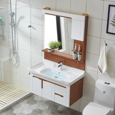 厂家直销橡木浴室柜洗漱实木洗手盆柜组合卫生间柜洗脸盆北欧简约|ru