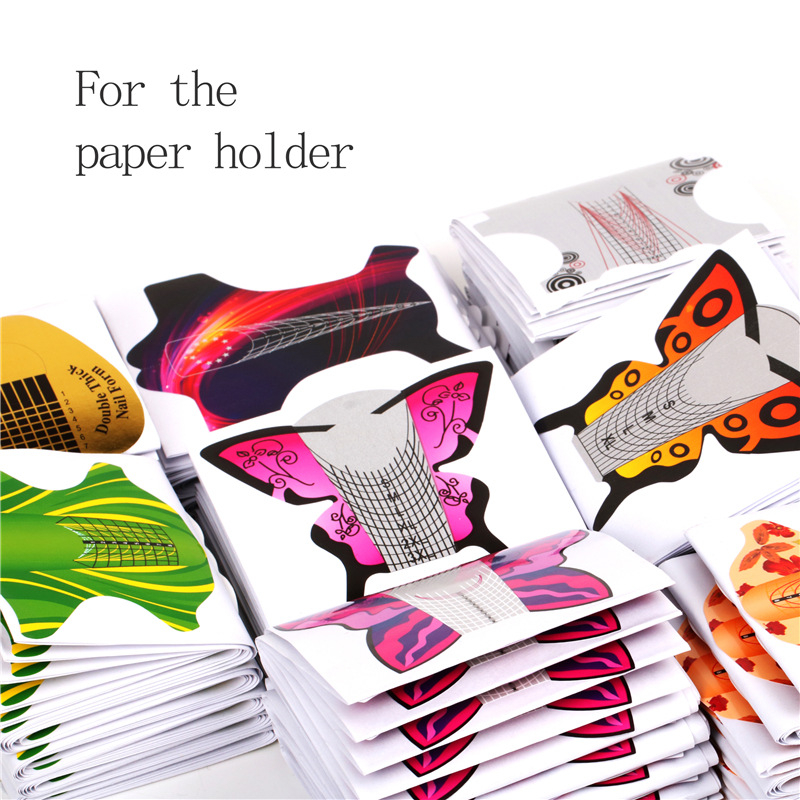 Titular de papel de extensión de uñas directa de fábrica 100 piezas de fototerapia de uñas de cristal de uñas titular de papel cuadrado de mariposa titular de papel al por mayor