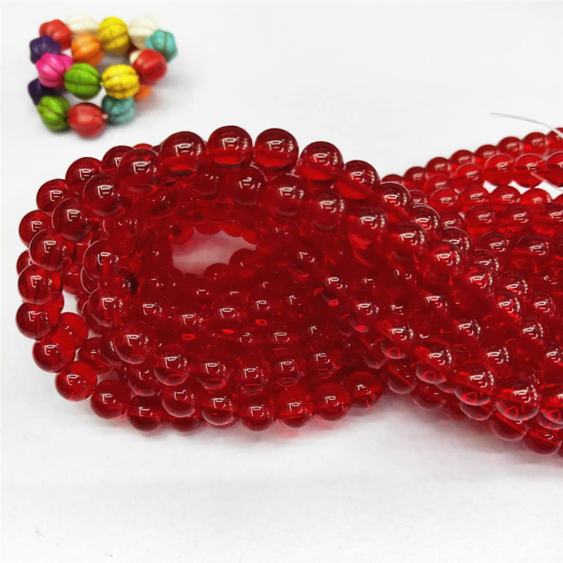 Wholesale of special crystal jewelry, large red crystal glass loose beads, DIY round bead jewelry, bead matching factory direct sales detail image 9
