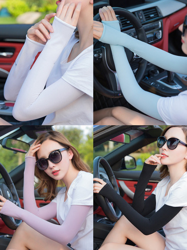 Wholesale ice silk sun protection sleeves, summer men's and women's gloves, outdoor cycling, military training, driving, Korean style arm sleeves