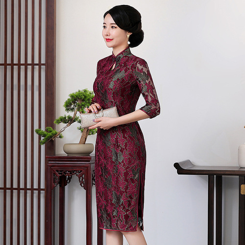 Cheongsam mother-in-law ceremonial dress Chinese Dress Qipao for women