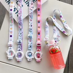 Mineral water bottle lanyard water bottle buckle cartoon portable water carrying diagonal wide wide lanyard strap beverage bottle lanyard