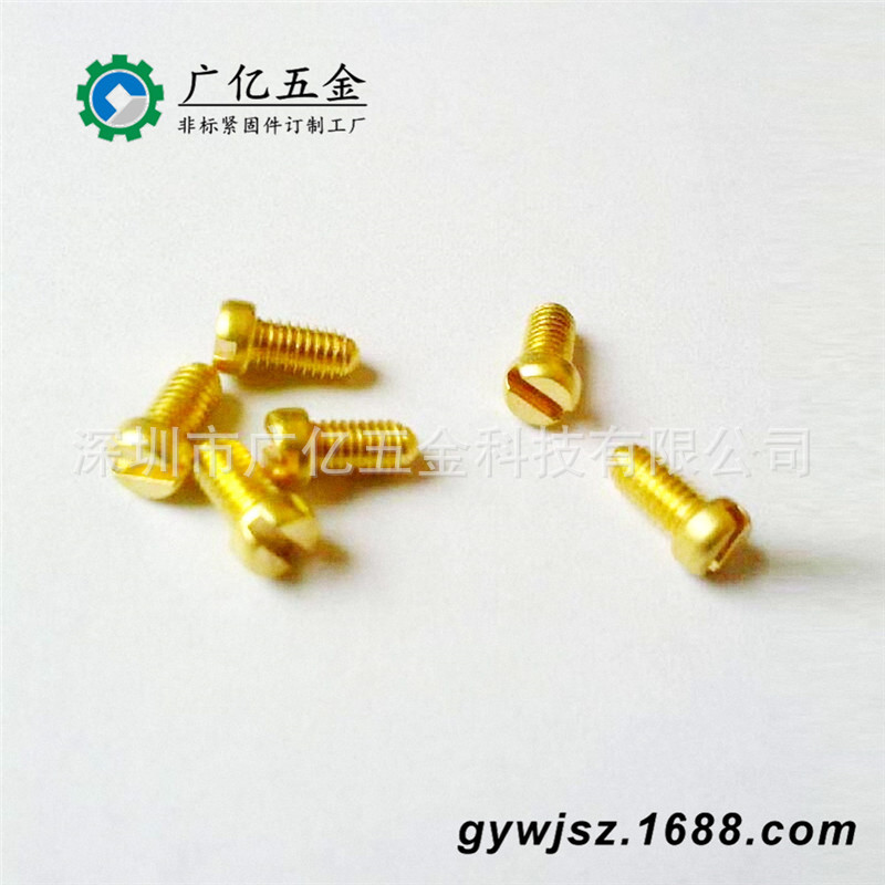 工厂订做红铜螺丝 黄铜H65螺丝  铜六角螺丝钉 黄铜 非标螺丝订做