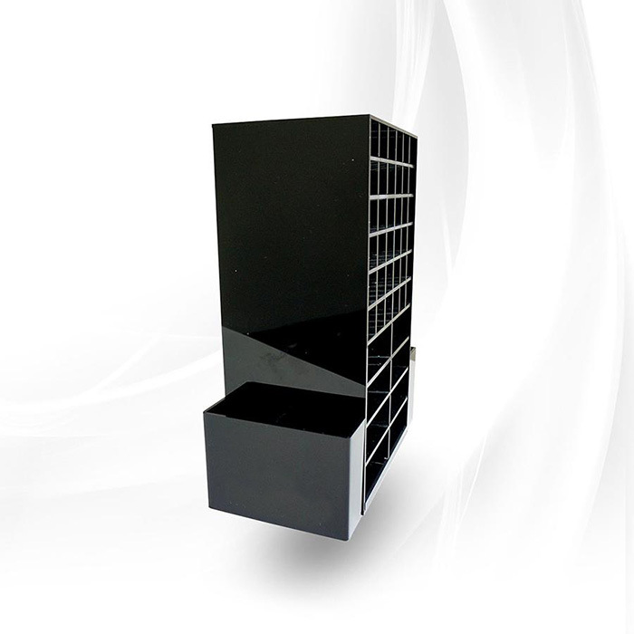 定制高端亚克力化妆品展示架 黑色可旋转有机玻璃口红架子