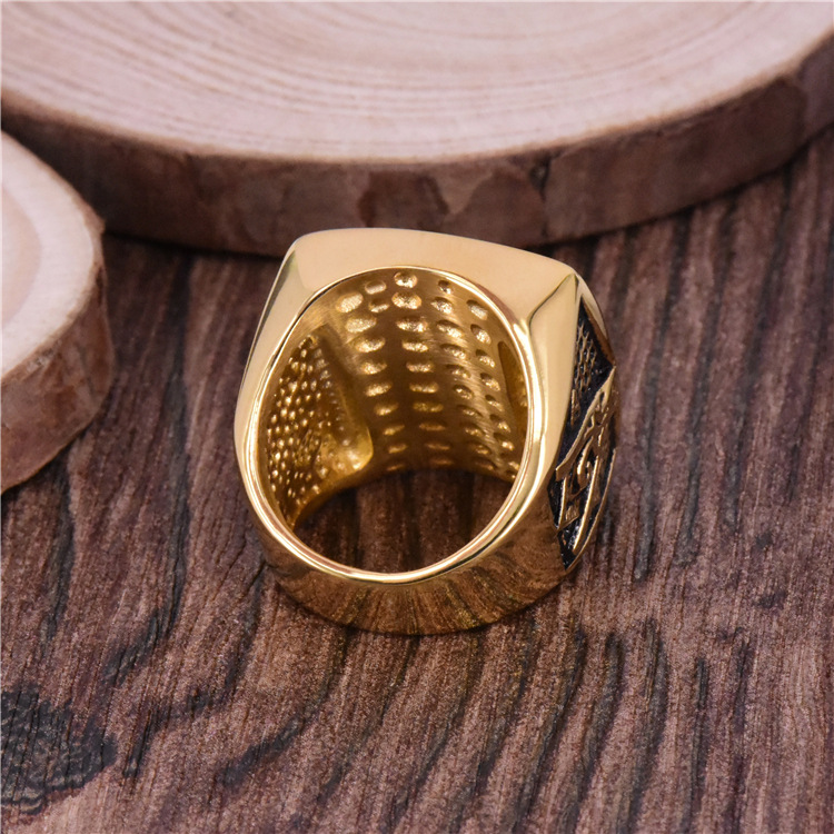 13, 7 Ring Size 1 Piece Quantity Party, Carnival, Street Occasion Titanium Steel Material Devil's Eye, Color Block Pattern Retro Devil's Eye Color Block Titanium Steel Inlay Rhinestones Men's Rings