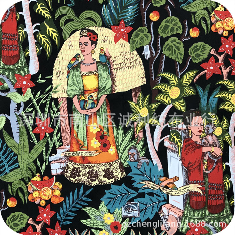 1黑底人物植物动物