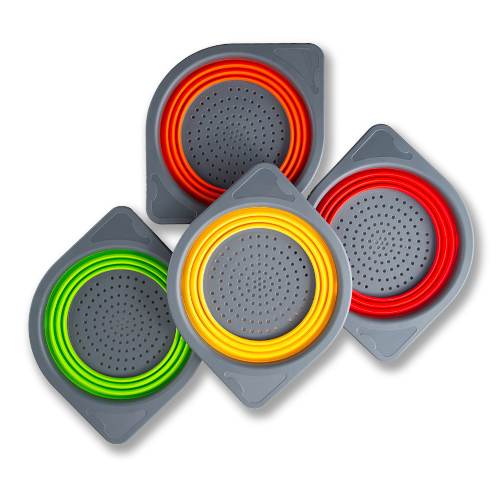 厨房工具带脚架折叠滤水篮 便携式水果篮清洗收纳篮