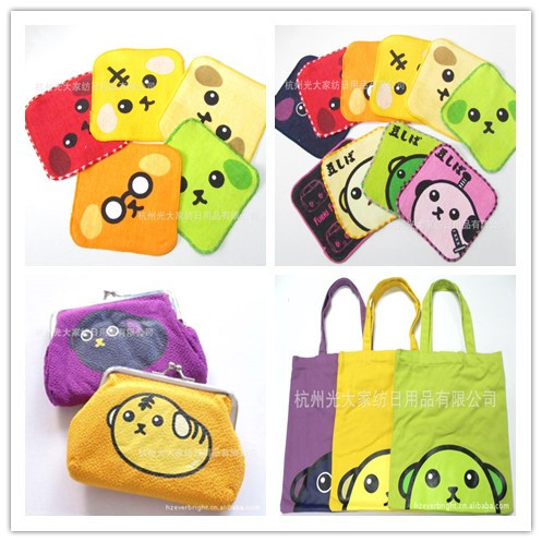 外贸定制 帆布包袋 116F 日系杯垫 钱包 帆布袋豆子三件套